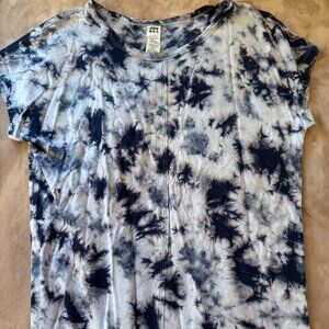JoyLab Oversize Blue Tie Dye Pajama Top